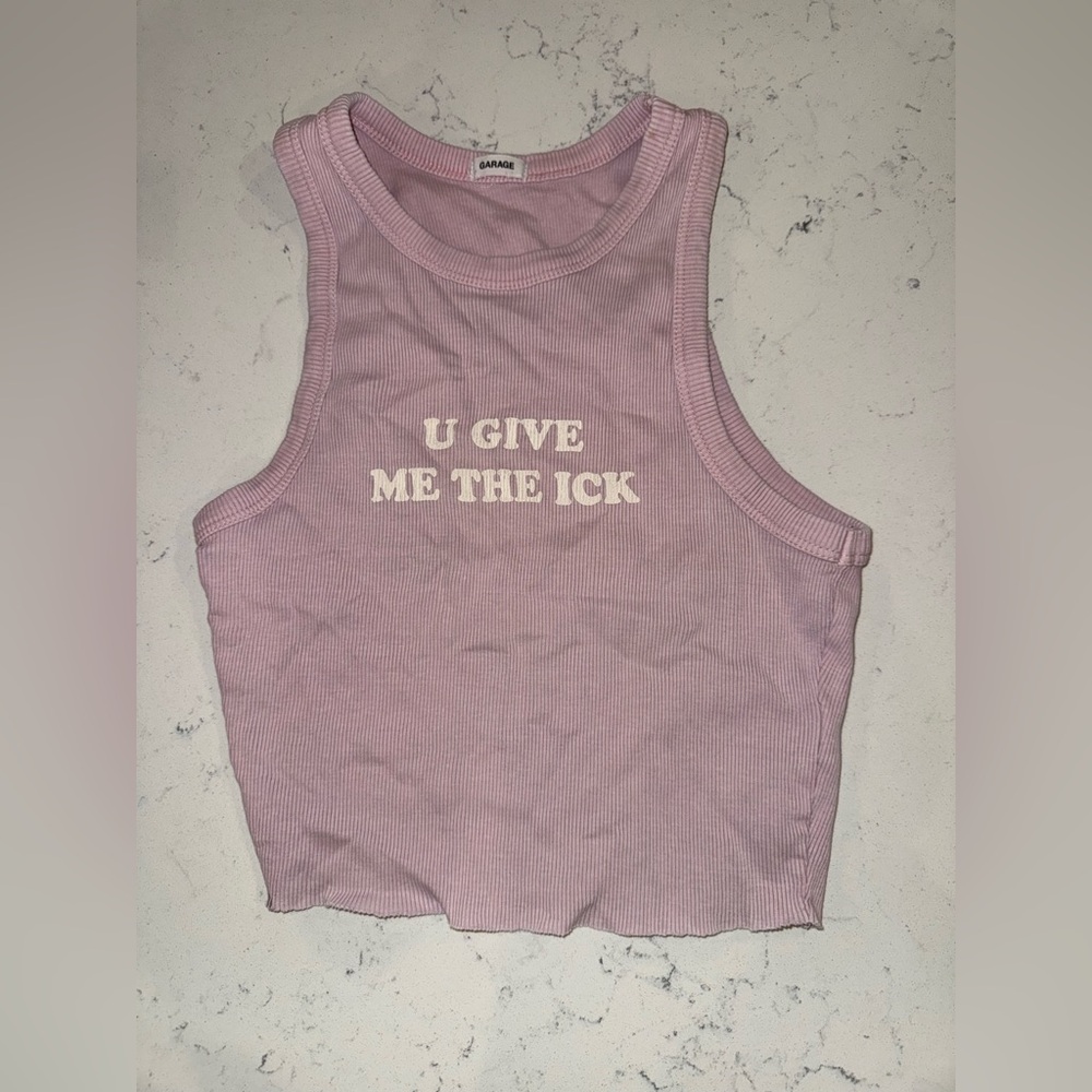 Garage Light Pink Ribbed Tank - Picture 2 of 3
